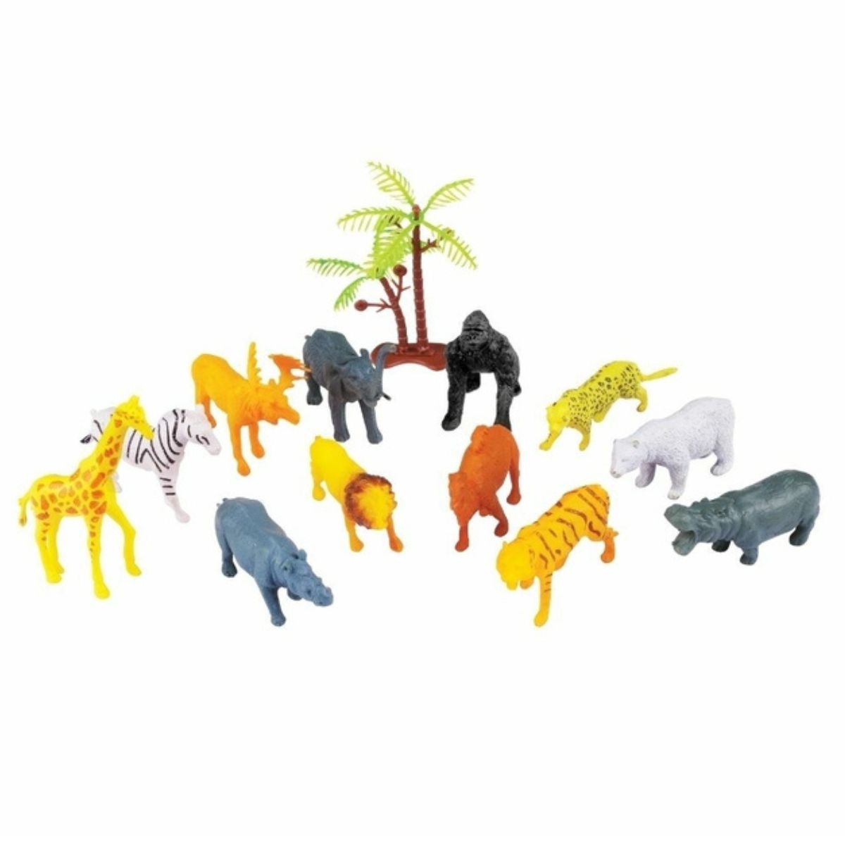 Kit Animais Da Arca Selva Tubo Brinquedo 15 Peças - Nettoy