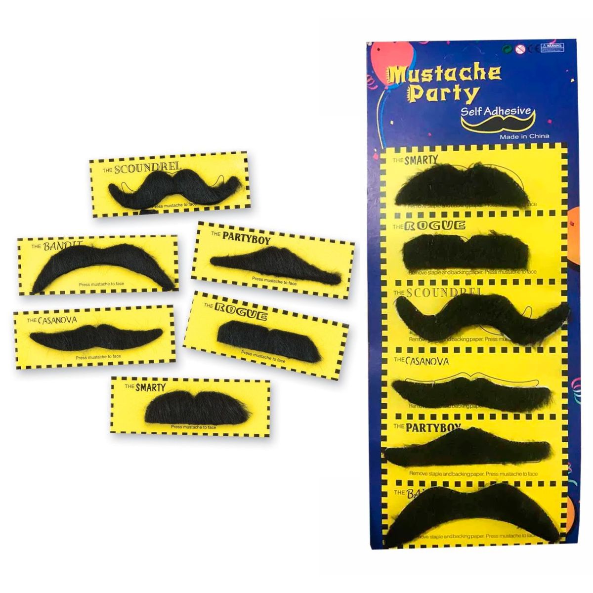 Kit Bigodes Adesivos Falso Fantasia Cosplay Carnaval