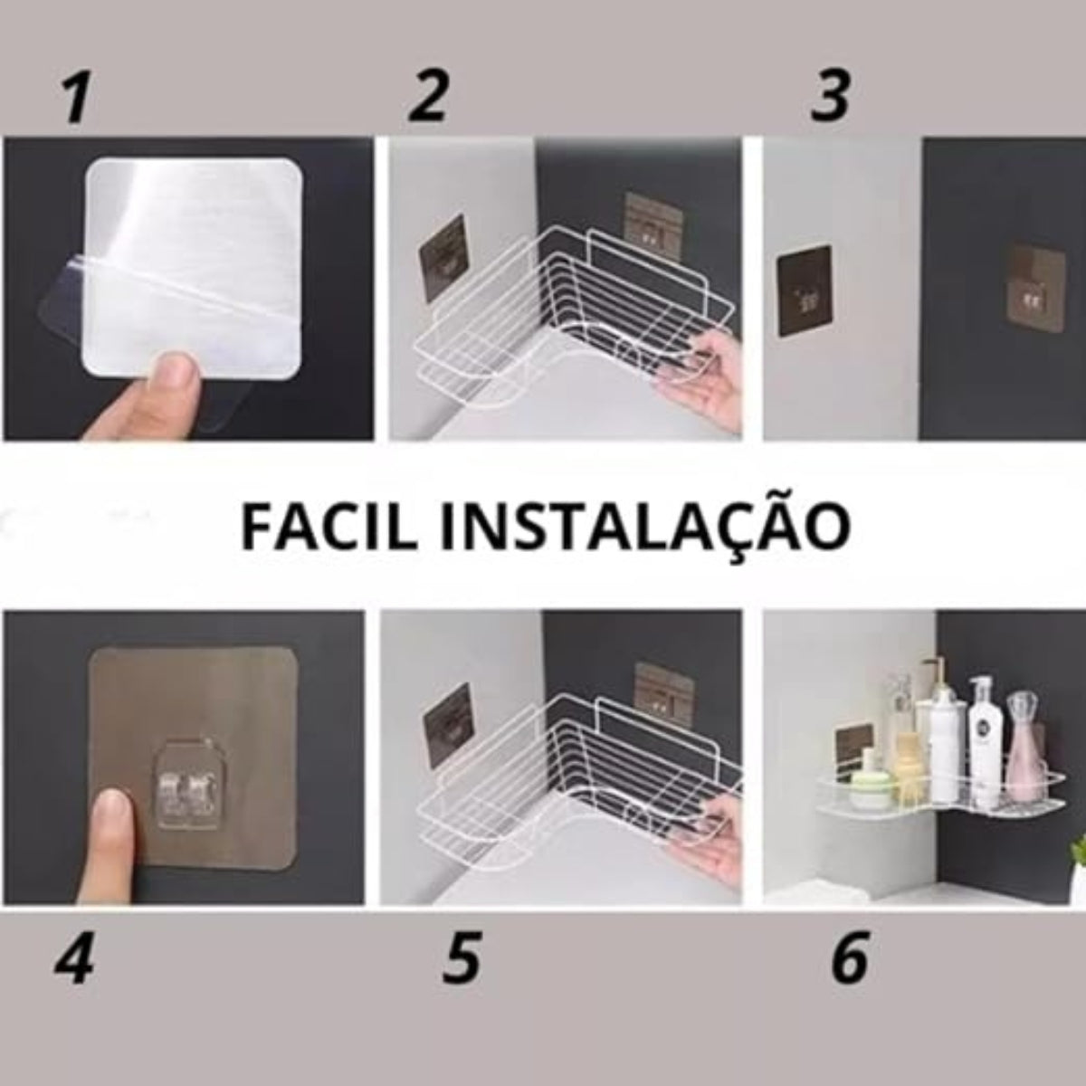 Kit 2 Porta Shampoo Preto - Suporte de Banheiro Multiuso