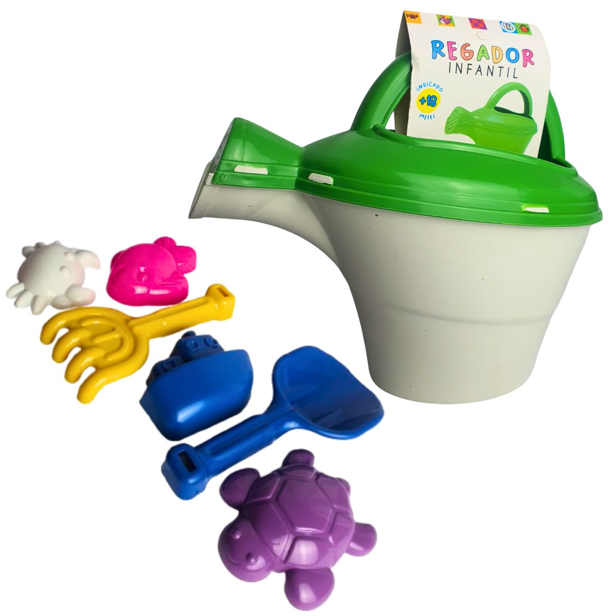 Kit Regador Infantil Praia Verde Com Branco - Smiling Kids