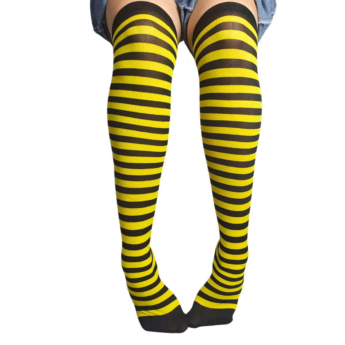 Kit Fantasia Abelhinha Luxo Festa Carnaval Cosplay Asa + Meia Calça 5/8