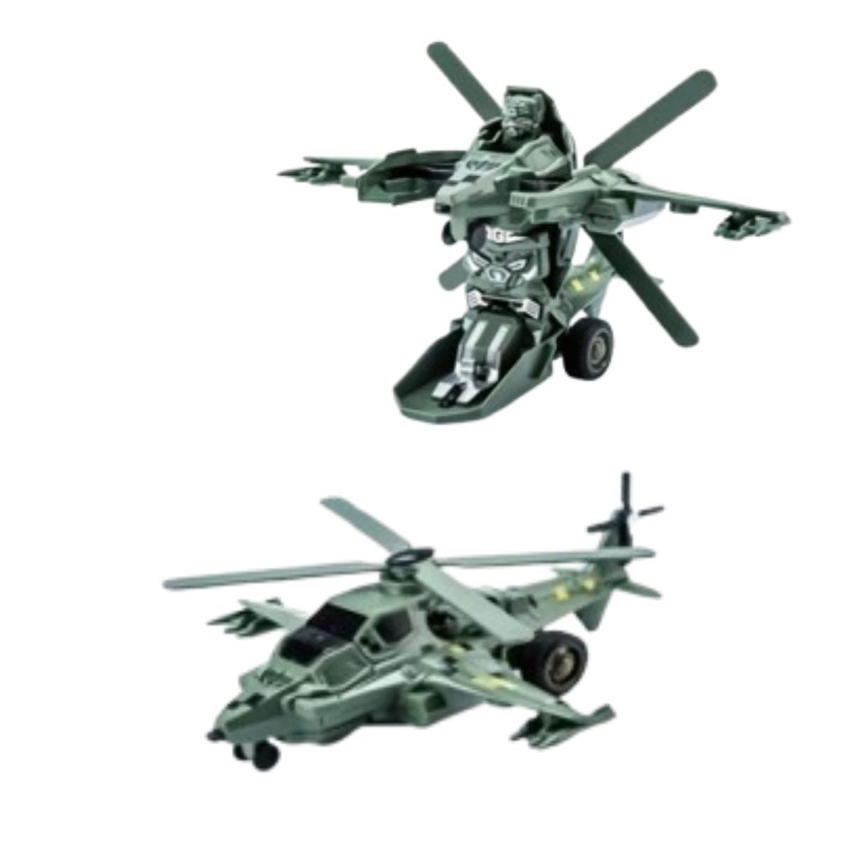 Robô Transformável Fricção Bate E Vira Helicóptero Sortido