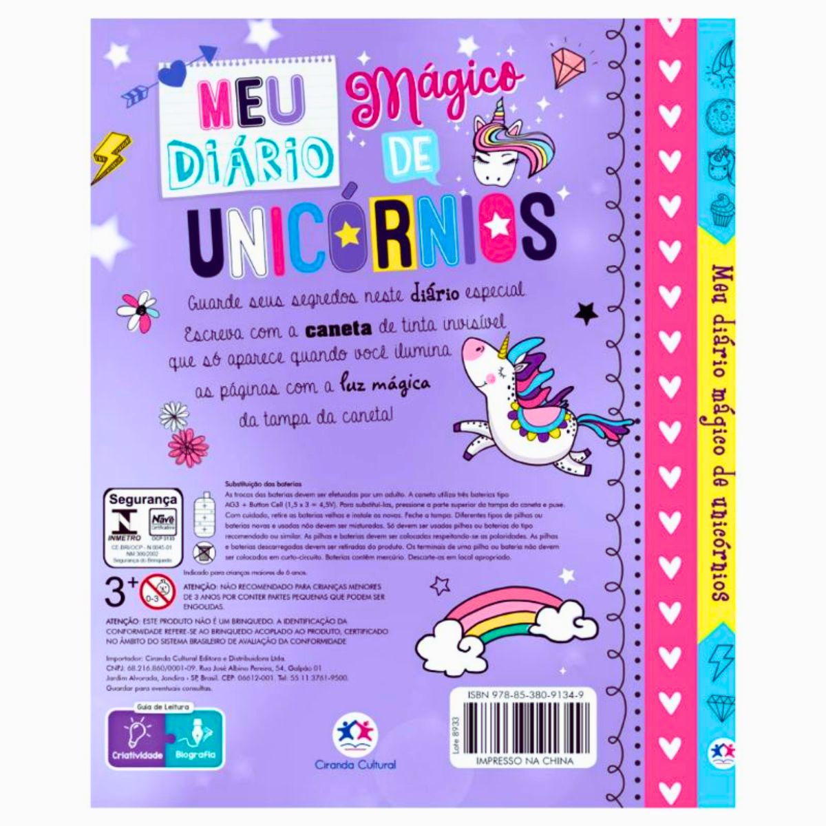 Livro Meu Diário Mágico De Unicórnios + Caneta Mágica - Ciranda Cultural