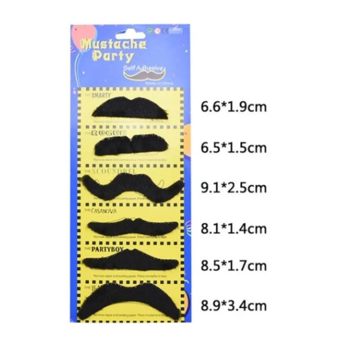 Kit Bigodes Adesivos Falso Fantasia Cosplay Carnaval