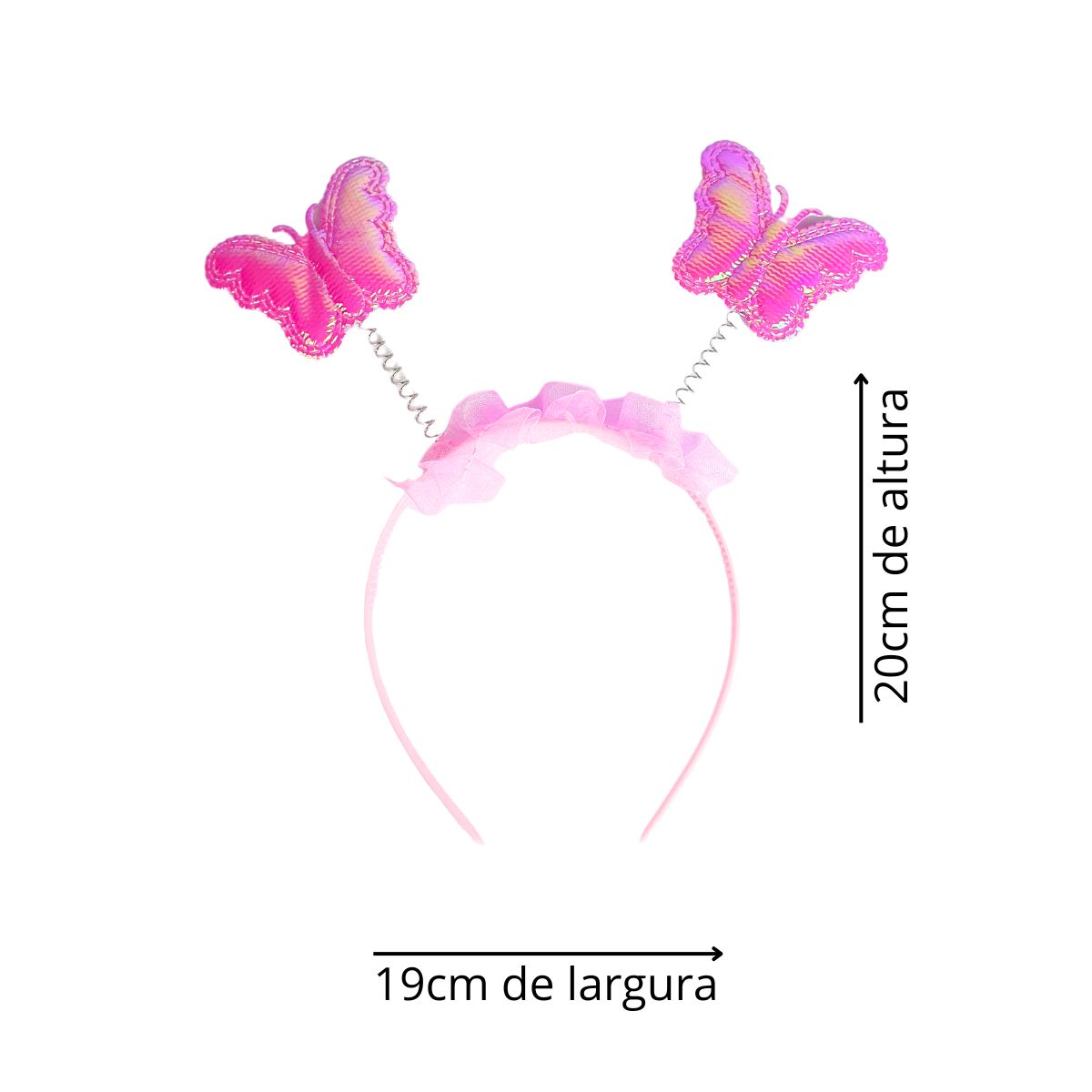 Kit Asa de Borboleta Acessórios Fantasia Carnaval Rosa Claro