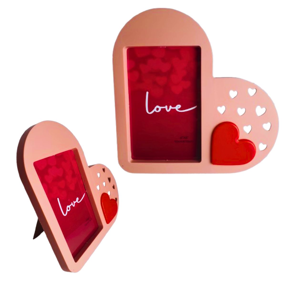 Porta Retrato Coração Love Decoração Amor Rosa