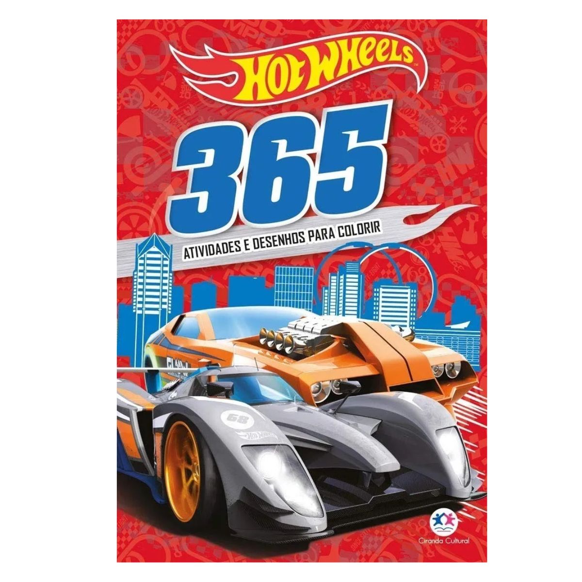 Kit Livro Hot Wheels - 365 Atividades E Desenhos Para Colorir + Kit Mini Carro Colors