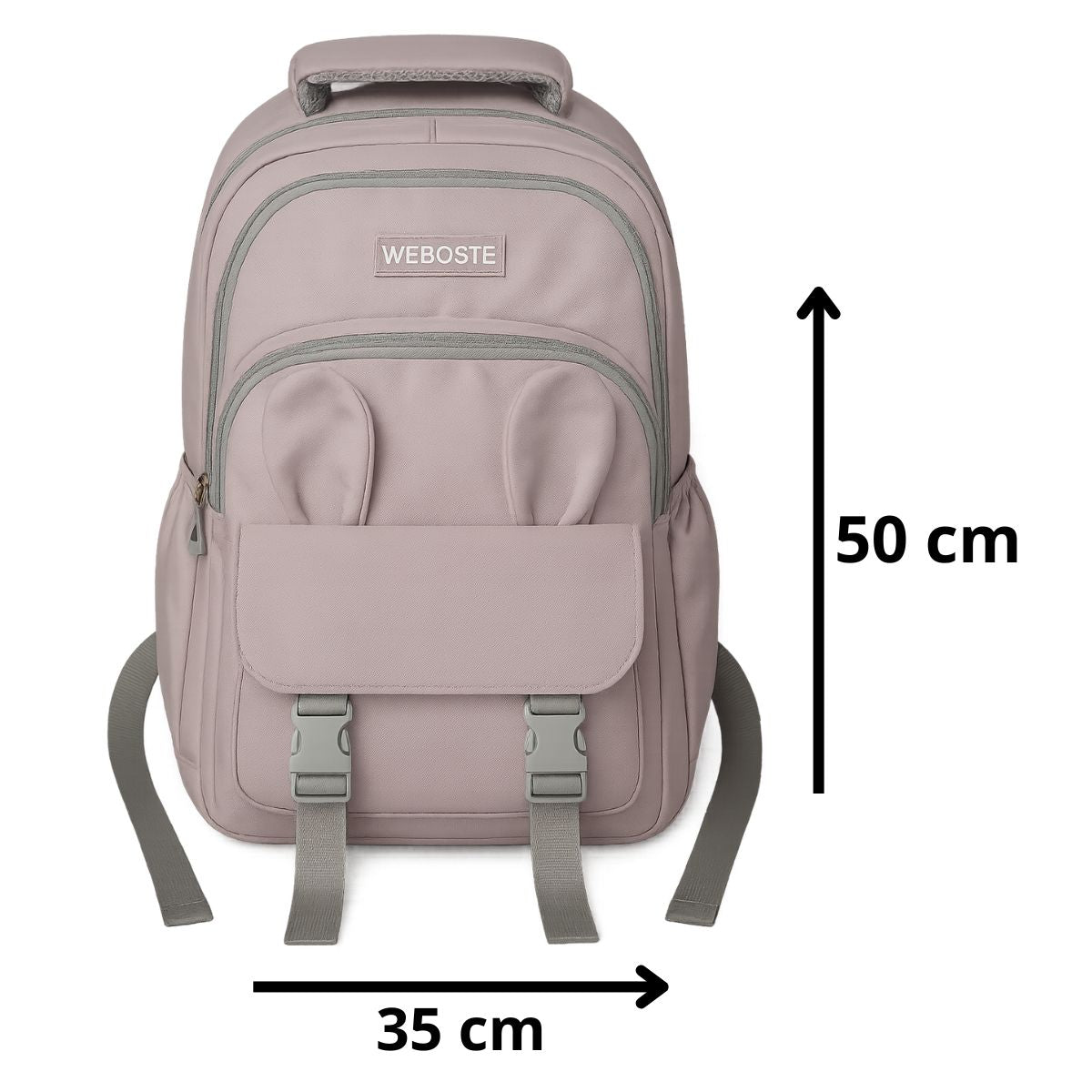 Mochila Bolsa Costas Feminina Com Chaveiro Ursinho Cinza