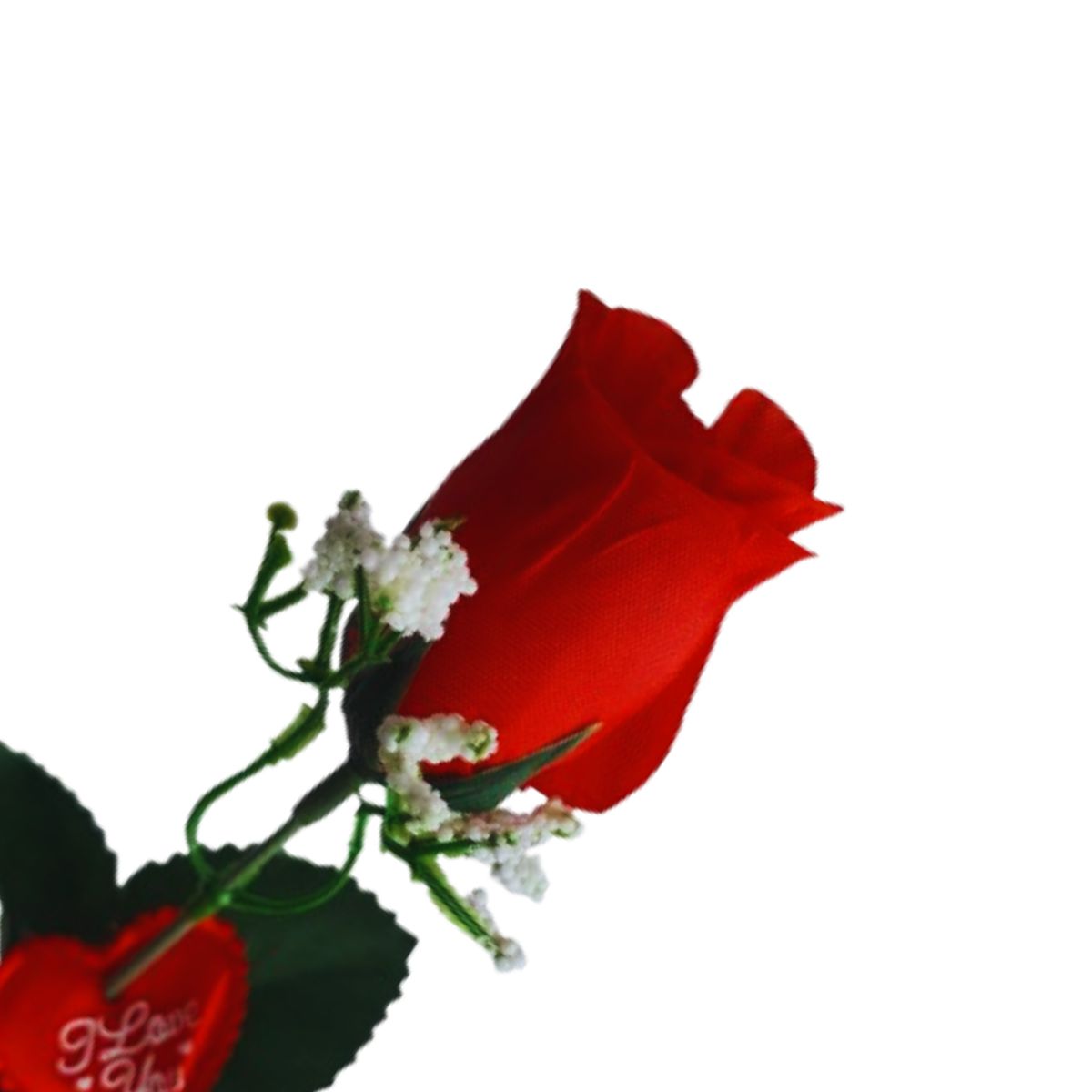Rosa Artificial C/ Tag Coração Amor Love Dia Das Mães / Namorados