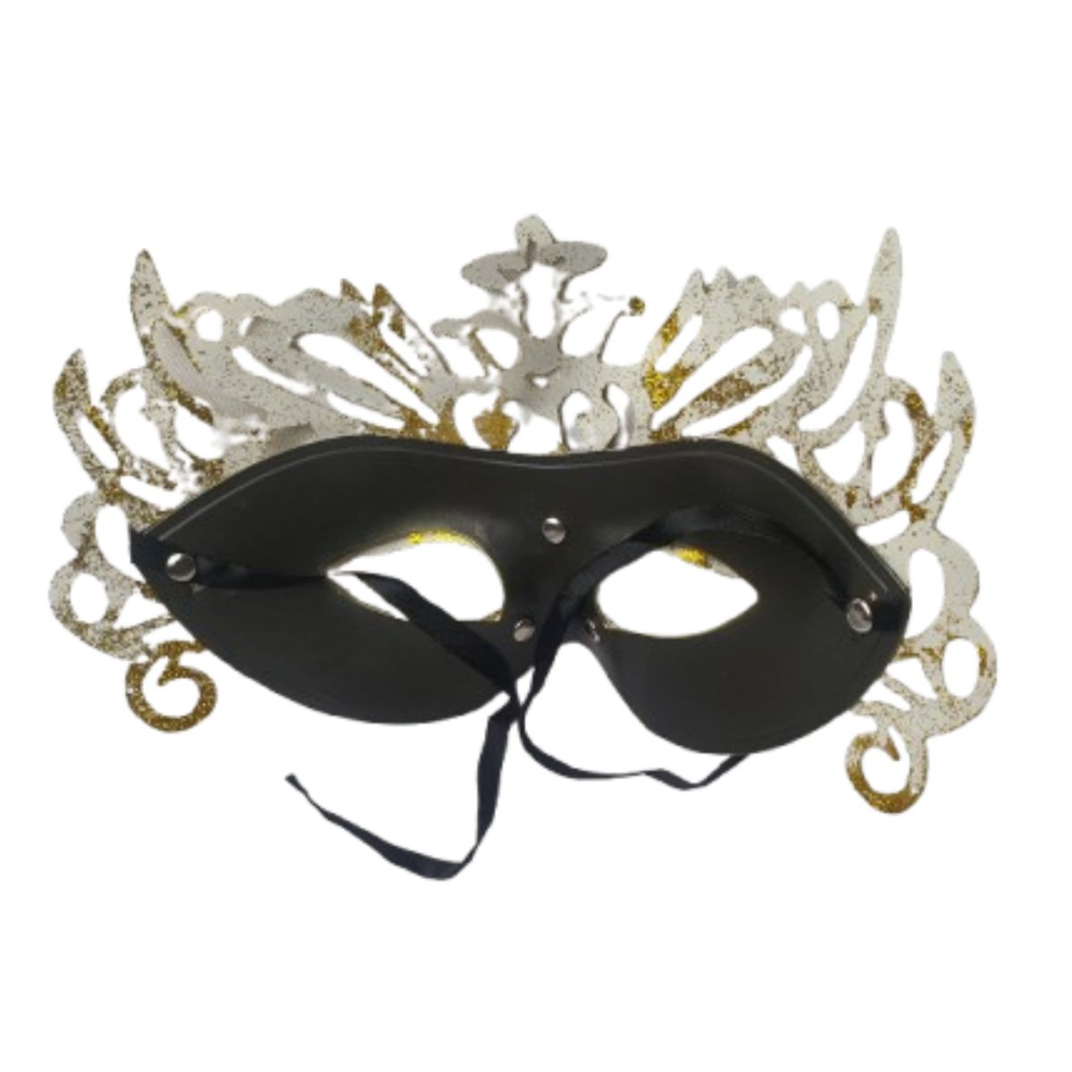 Máscara Fantasia Glitter Festa Carnaval Dourado