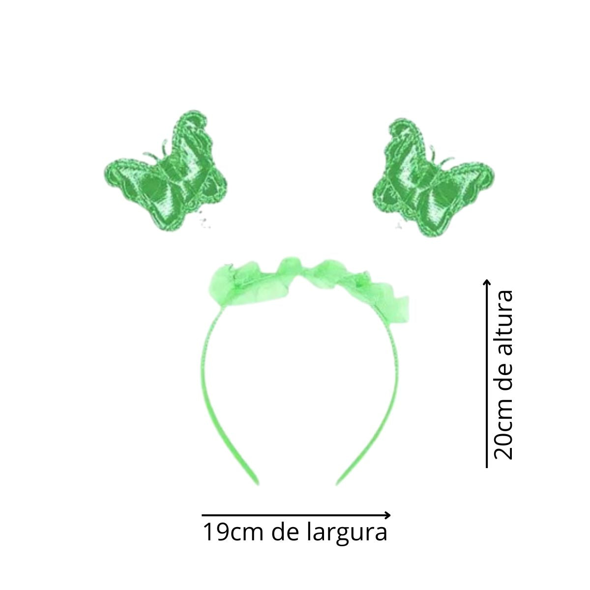 Kit Asa de Borboleta Acessórios Fantasia Carnaval Verde