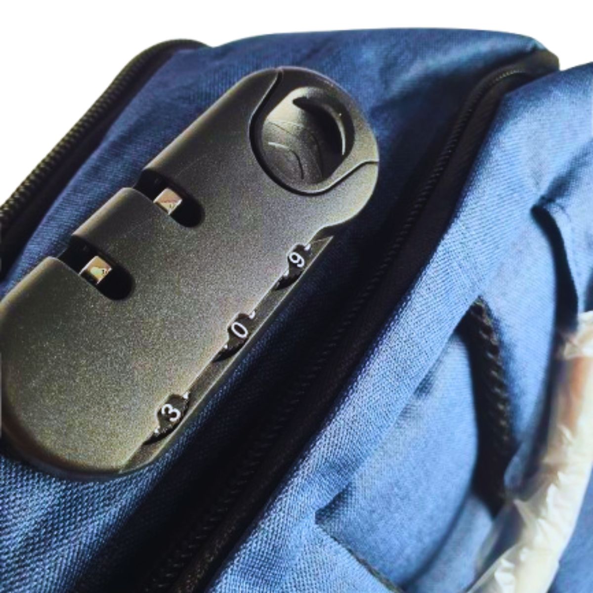 Mochila Antifurto Impermeável Azul Usb Com Trava E Código