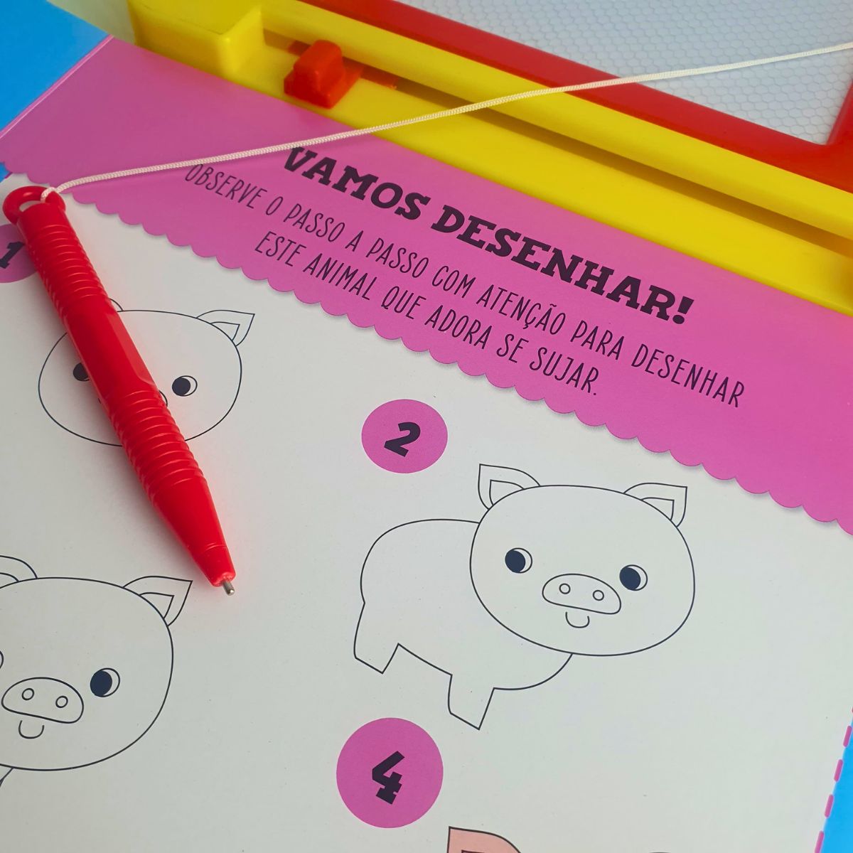 Kit 2 Livros Infantil Animais da Fazenda: Livro Tapete - Meu Livrão de Colorir + Lousa Magnética - Ciranda Cultural