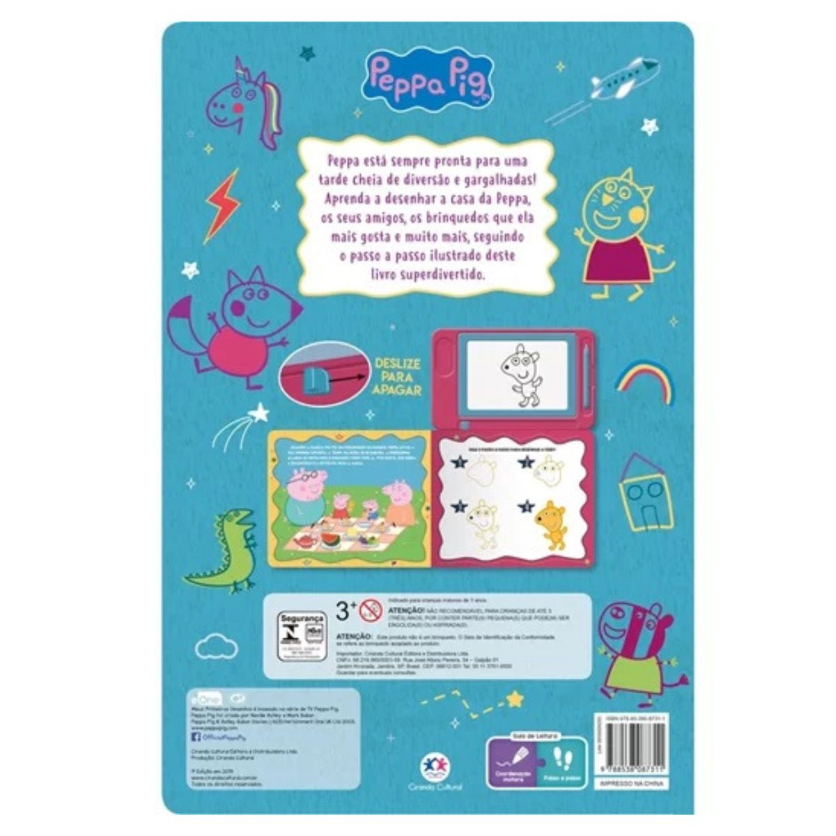 Kit 2 Livros Infantil Peppa Pig: 365 Atividades E Desenhos Para Colorir + Lousa Magnética Meus Primeiros Desenhos - Ciranda Cultural