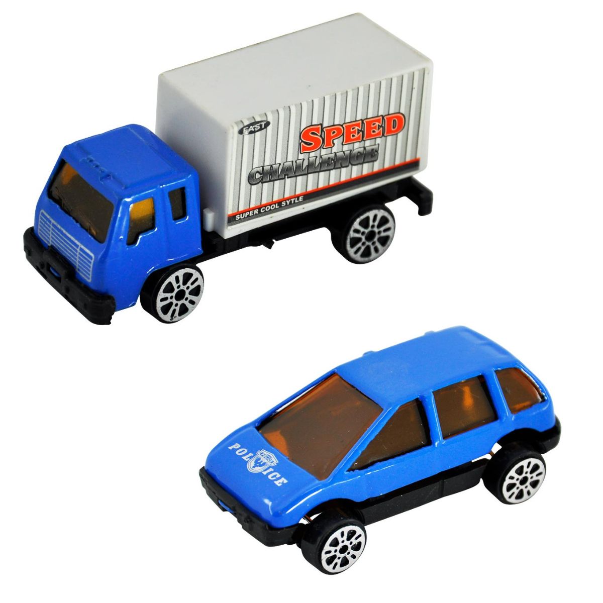 Kit 6 Veículos Miniaturas Dm Collection Azul 1:64 - Dm Toys