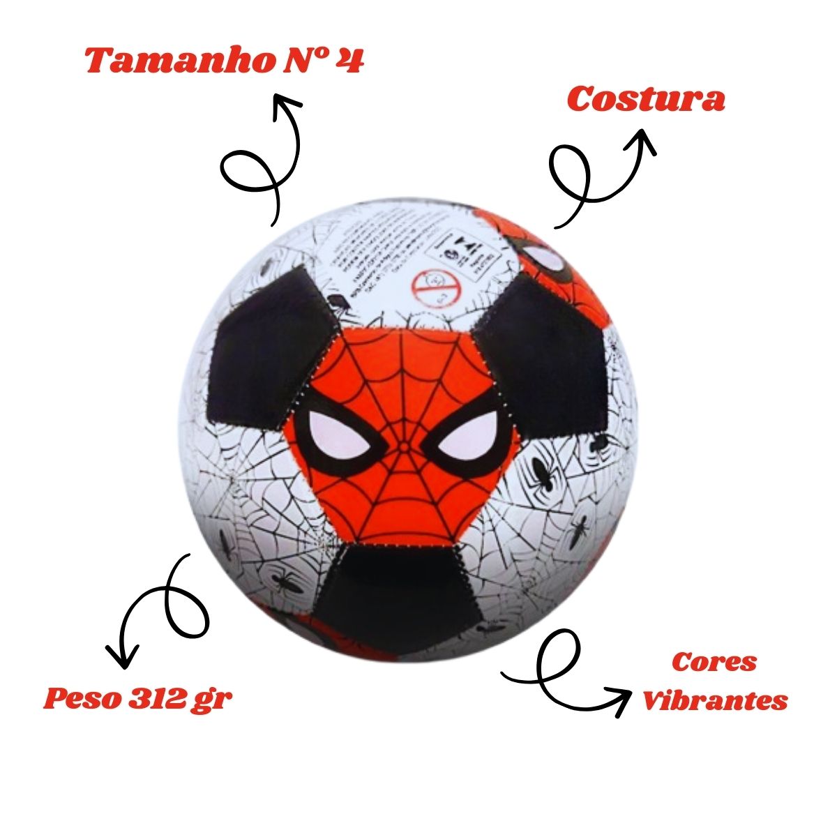 BOLA DE FUTEBOL HOMEM ARANHA BRANCA  PRINCIPAL