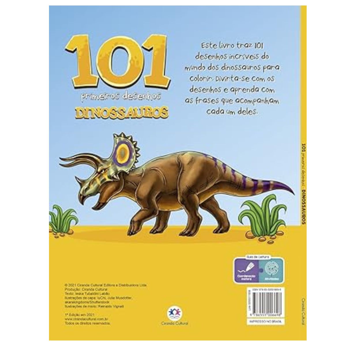 Kit 2 Livros Infantil: Lousa Magnética Dinossauros + 101 Primeiros Desenhos Dinossauros - Ciranda Cultural