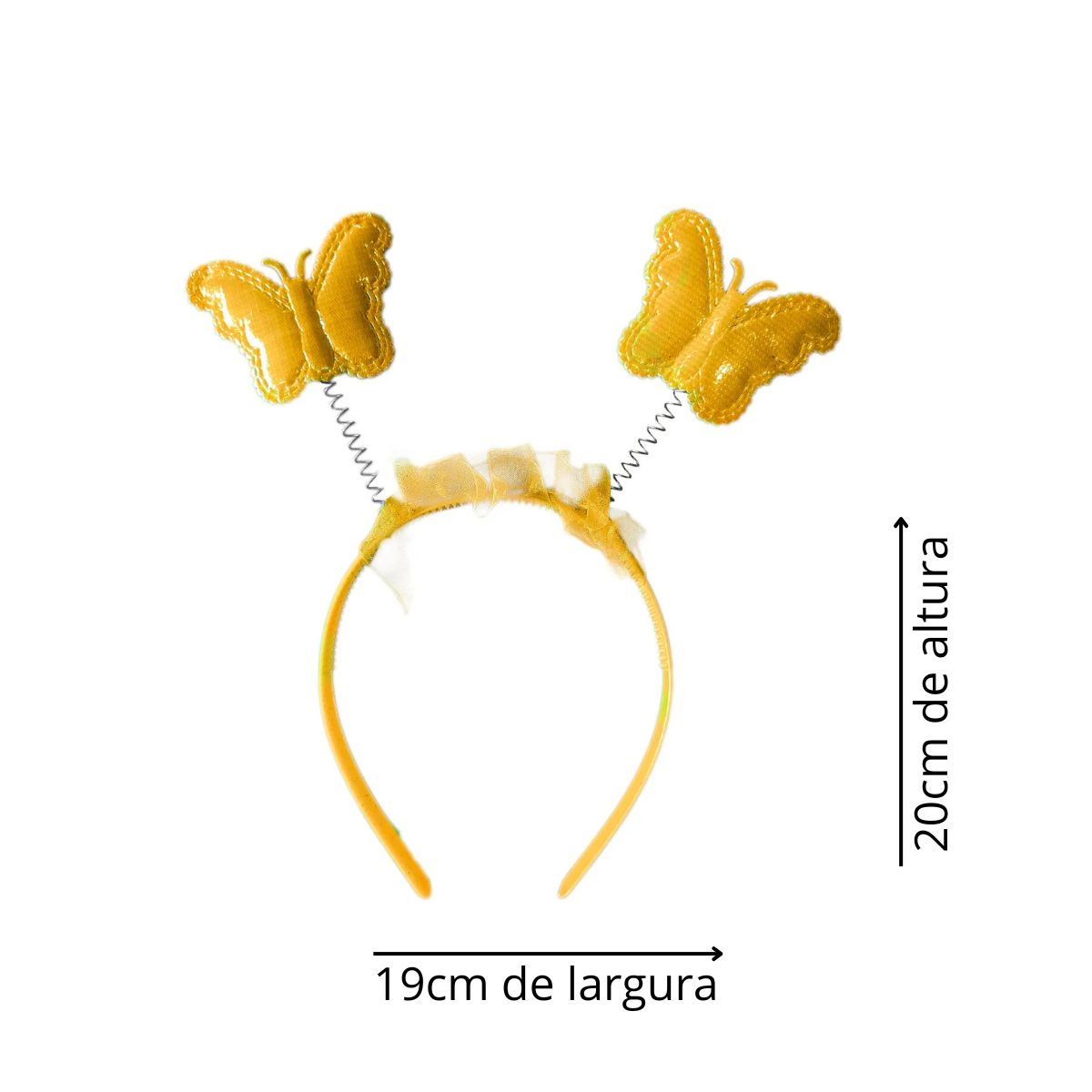 Kit Asa de Borboleta Acessórios Fantasia Carnaval Amarelo