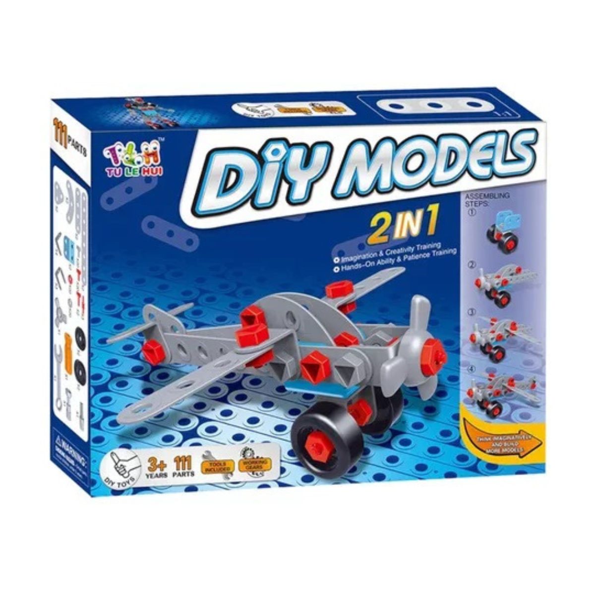 Blocos De Montar 2 Em 1 Avião Diy Models - Steam Toy