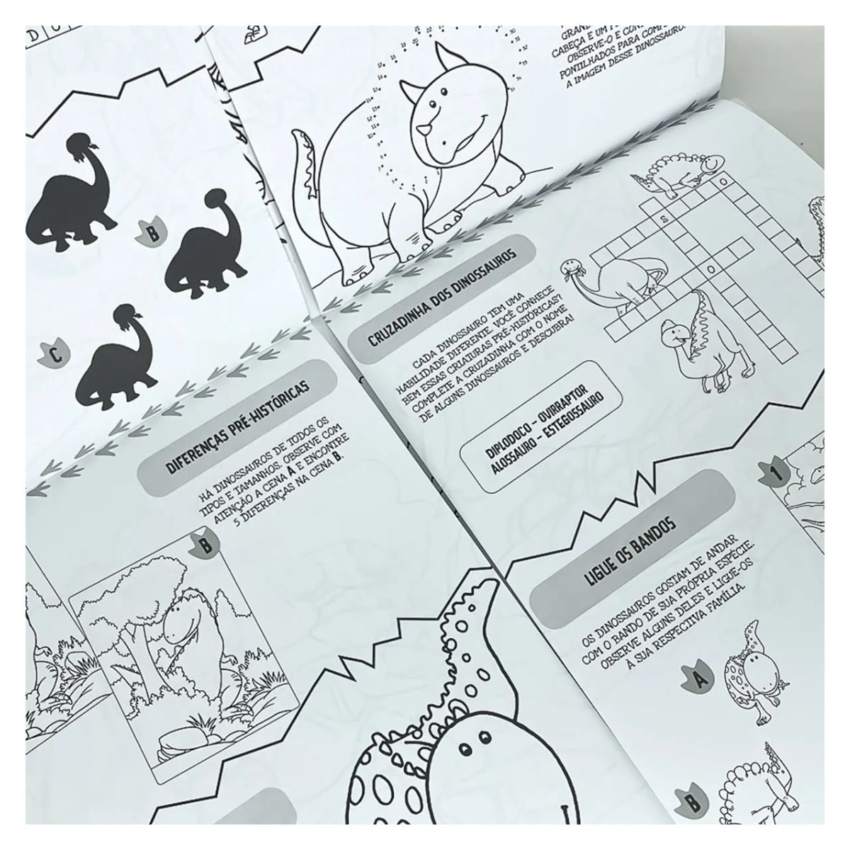 Kit Infantil: Meu Livrão de Colorir Mundo dos Dinossauros - Ciranda Cultural + Quebra-Cabeça Tea Rex 500 Peças Nano - Game Office Toyster