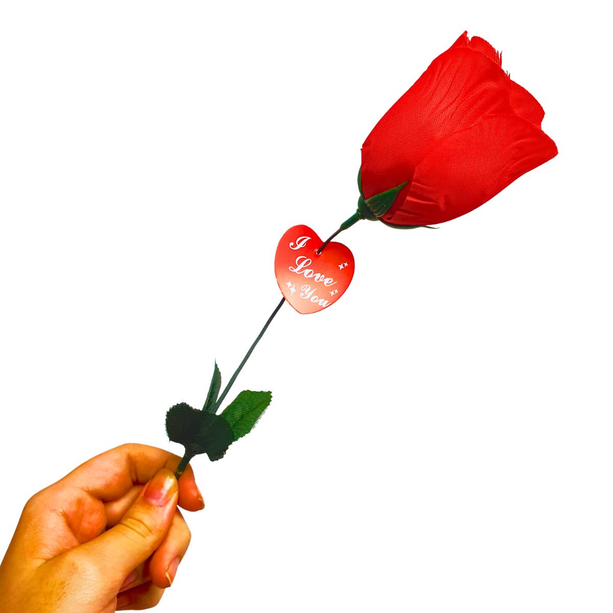 Kit Porta Retrato Coração Vermelho Amor Love + Botão de Rosa Artificial Embalado Celofane C/ Tag