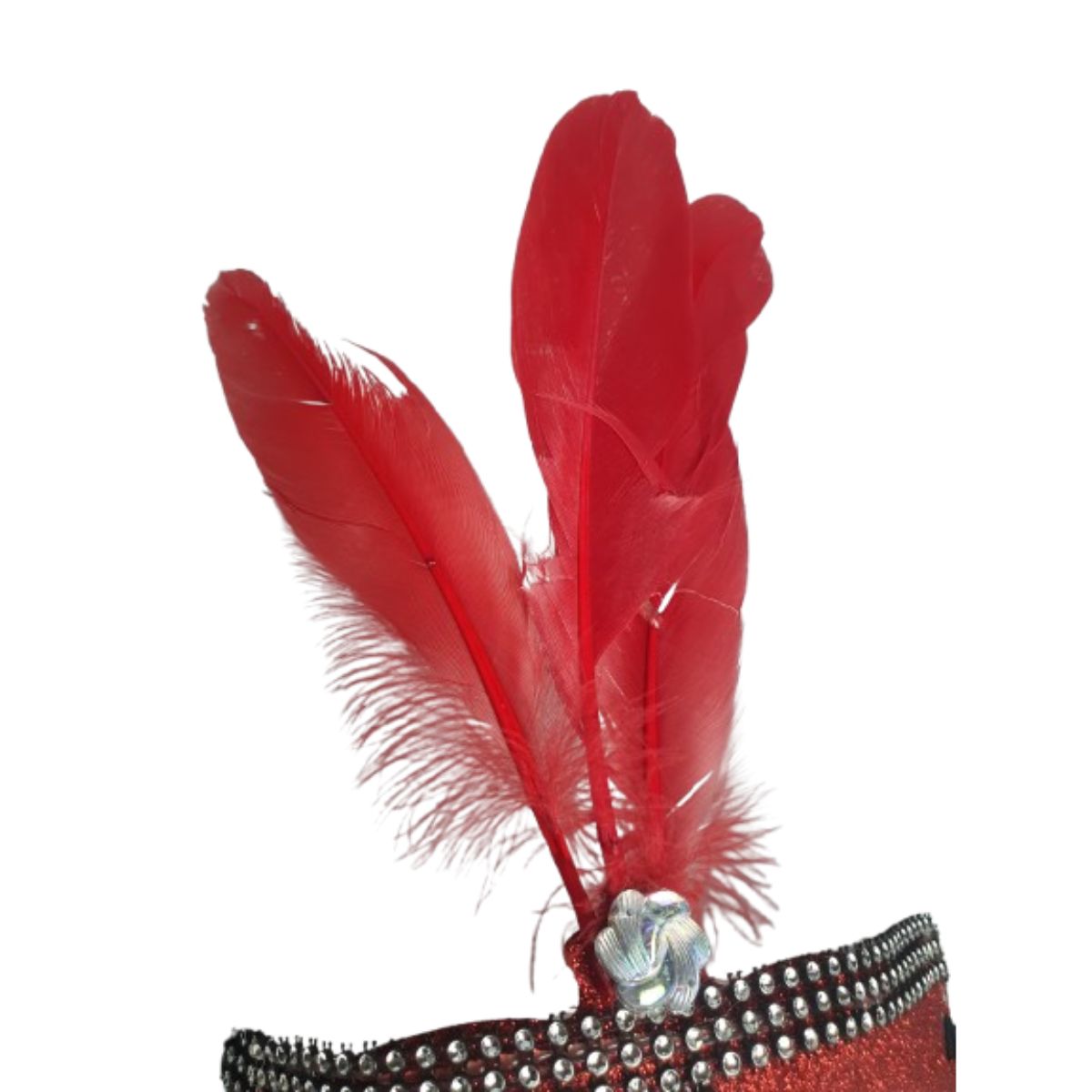 Máscara Fantasia Pena Glitter Festa Carnaval Vermelho