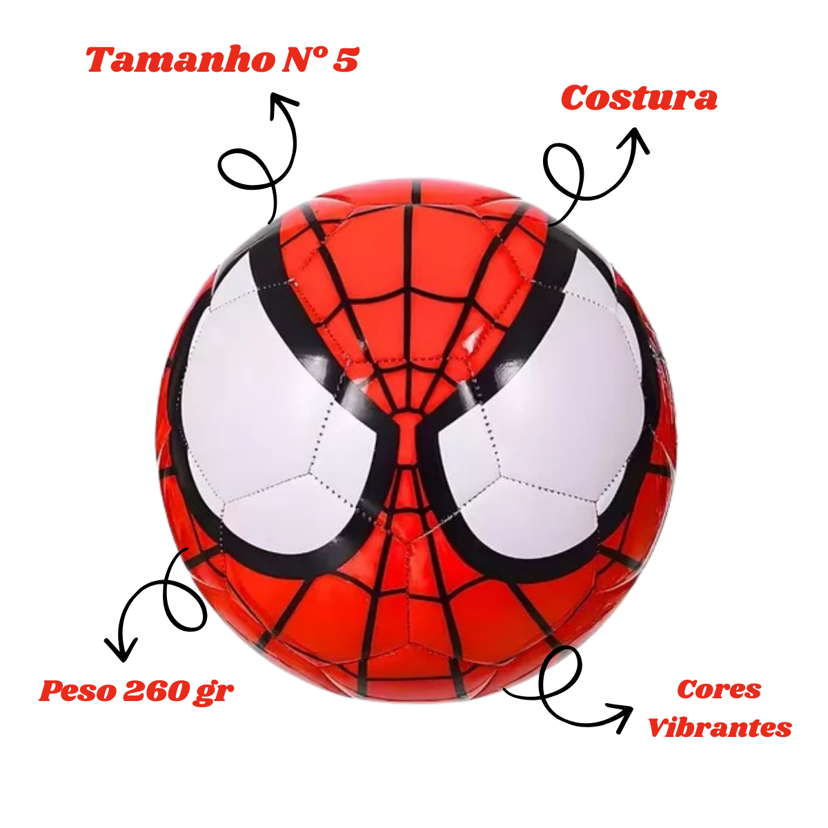 Bola De Futebol Brinquedo Homem Aranha Couro Sintético