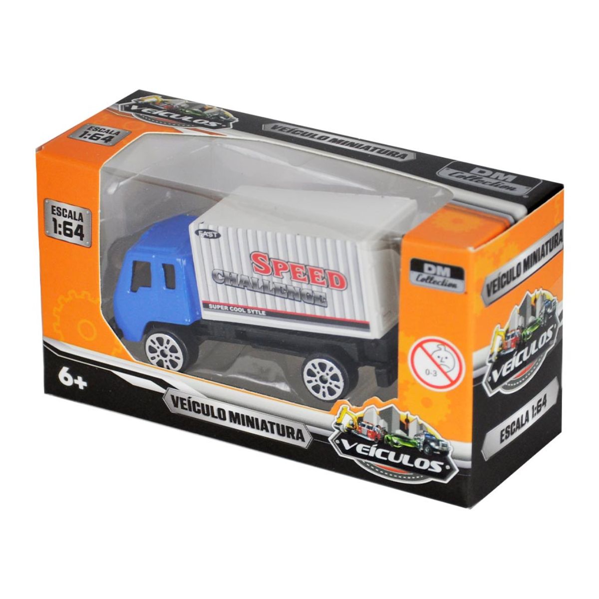 Kit 6 Veículos Miniaturas Dm Collection Azul 1:64 - Dm Toys