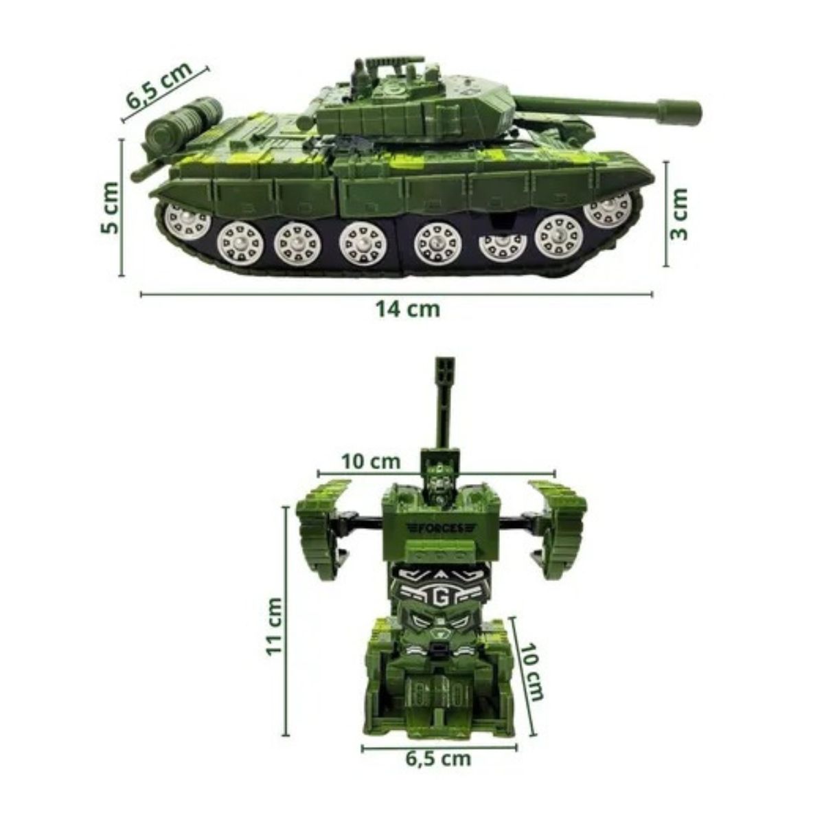 Robô Transformável Fricção Bate E Vira Tanque Sortido