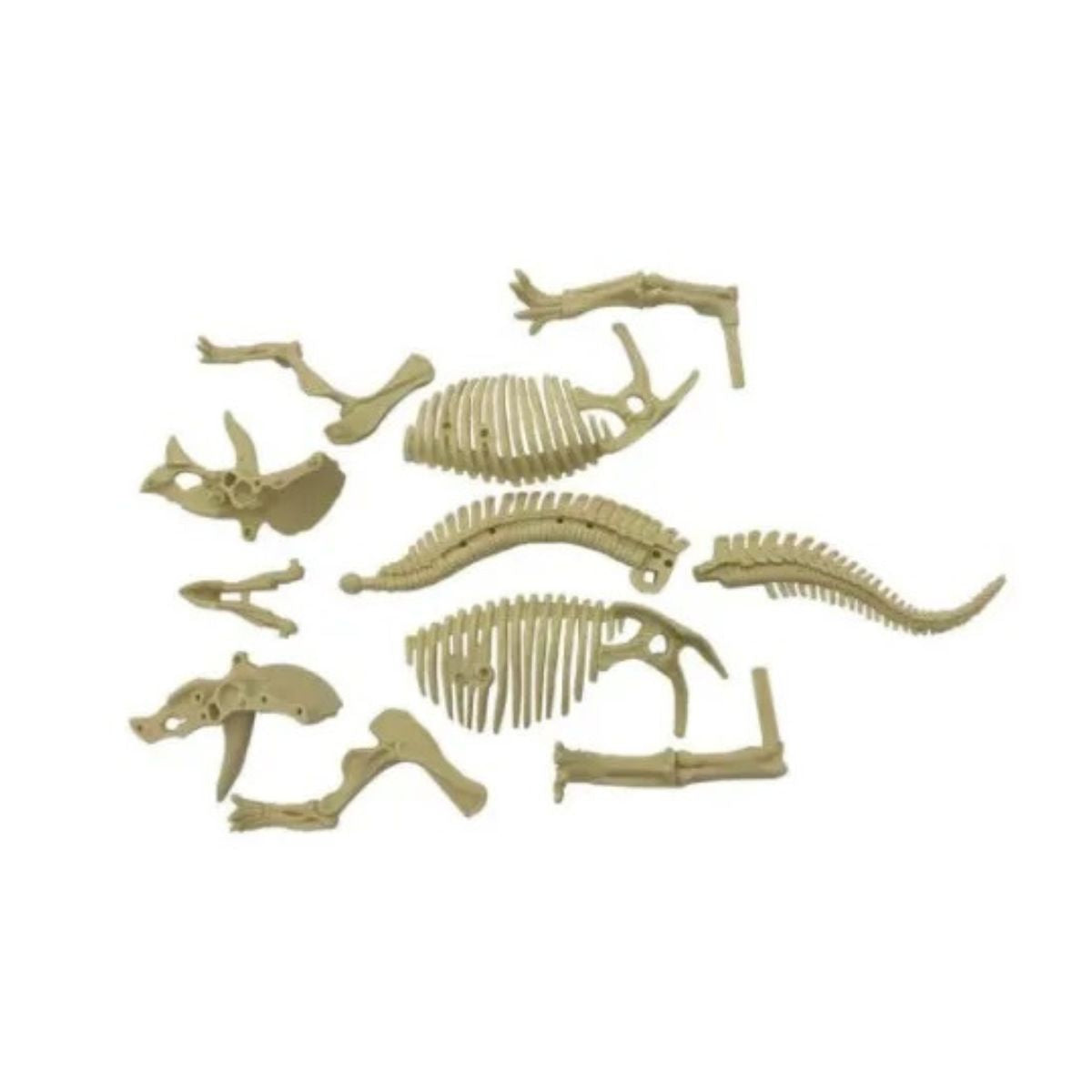 Brinquedo Kit 4 Dinossauros Fósseis Esqueleto Montar Mini