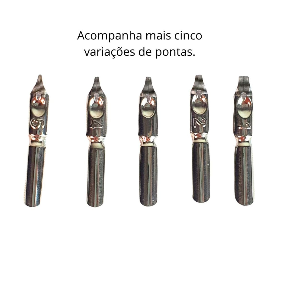 Kit Caneta Tinteiro Pena Cinza Antiga Simples