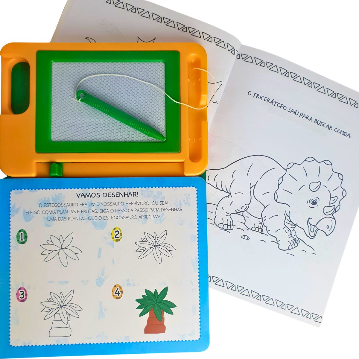 Kit 2 Livros Infantil: Lousa Magnética Dinossauros + 101 Primeiros Desenhos Dinossauros - Ciranda Cultural