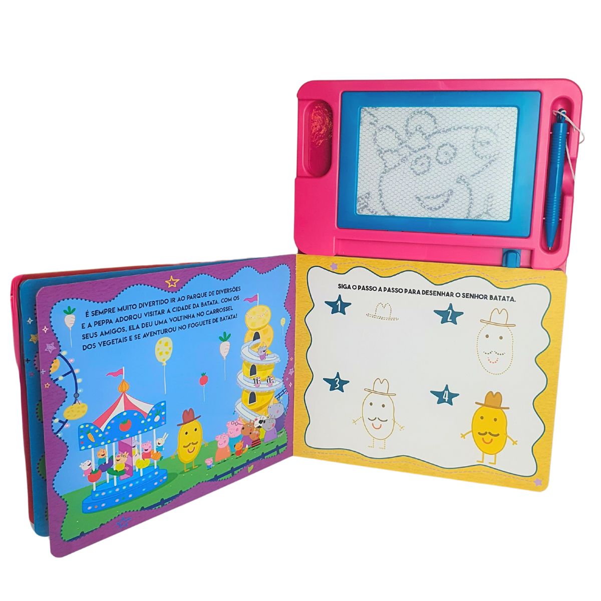 Kit 2 Livros Infantil Peppa Pig: 365 Atividades E Desenhos Para Colorir + Lousa Magnética Meus Primeiros Desenhos - Ciranda Cultural