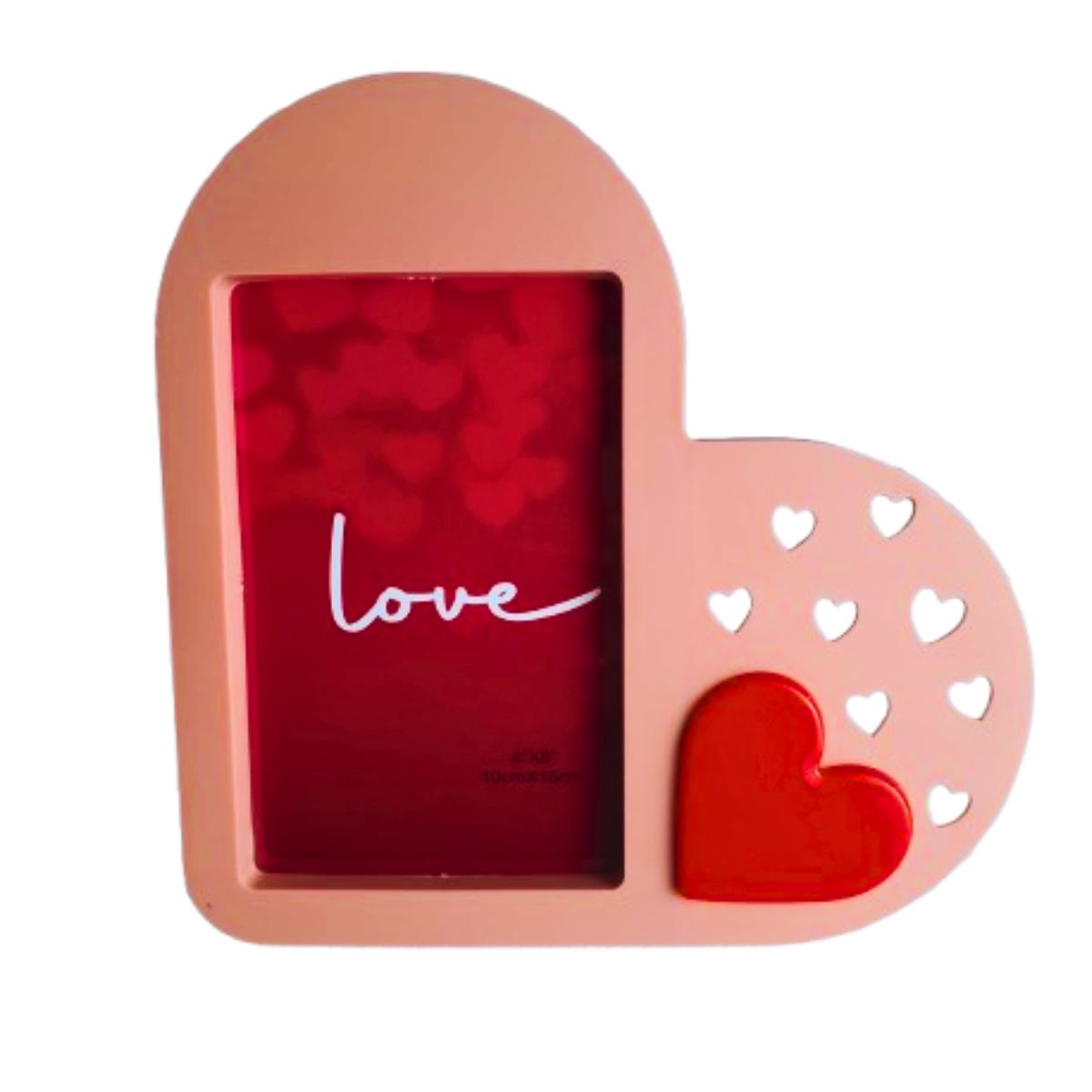 Porta Retrato Coração Love Decoração Amor Rosa
