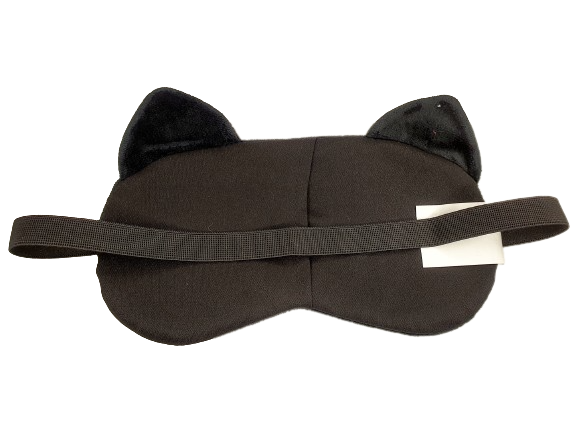 Máscara de Gatinho Preto - Máscara de Descanso com Bolsa em Gel