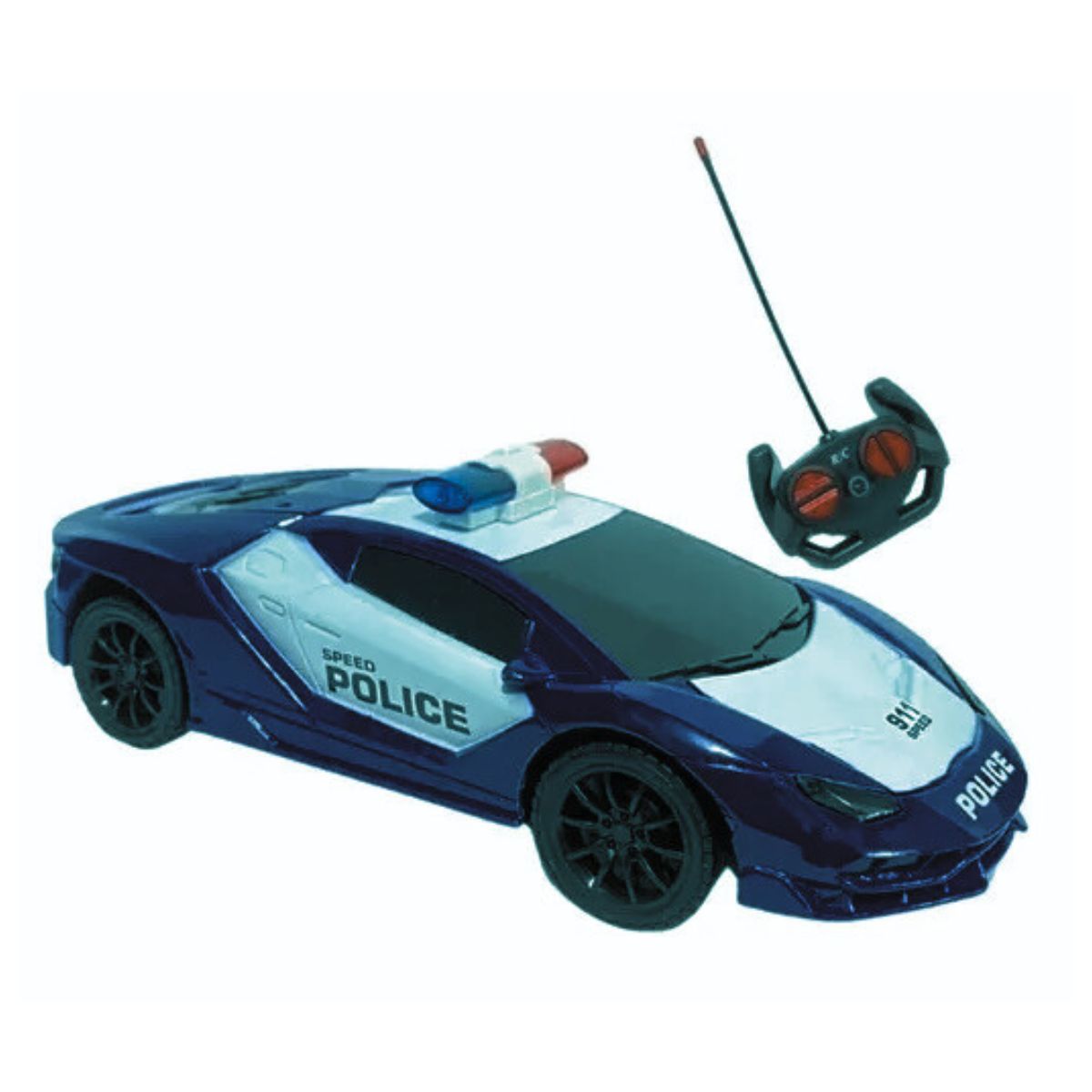 Carro De Polícia Com Controle Remoto Preto - Bbr Toys