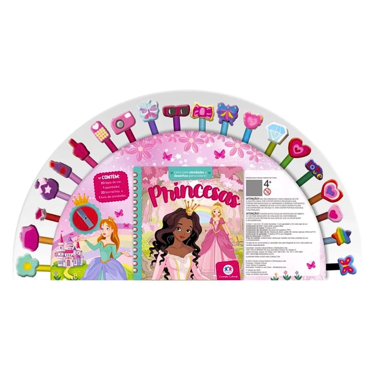 Kit Livro De Colorir E Atividades Borrachas Divertidas Princesas - Ciranda Cultural