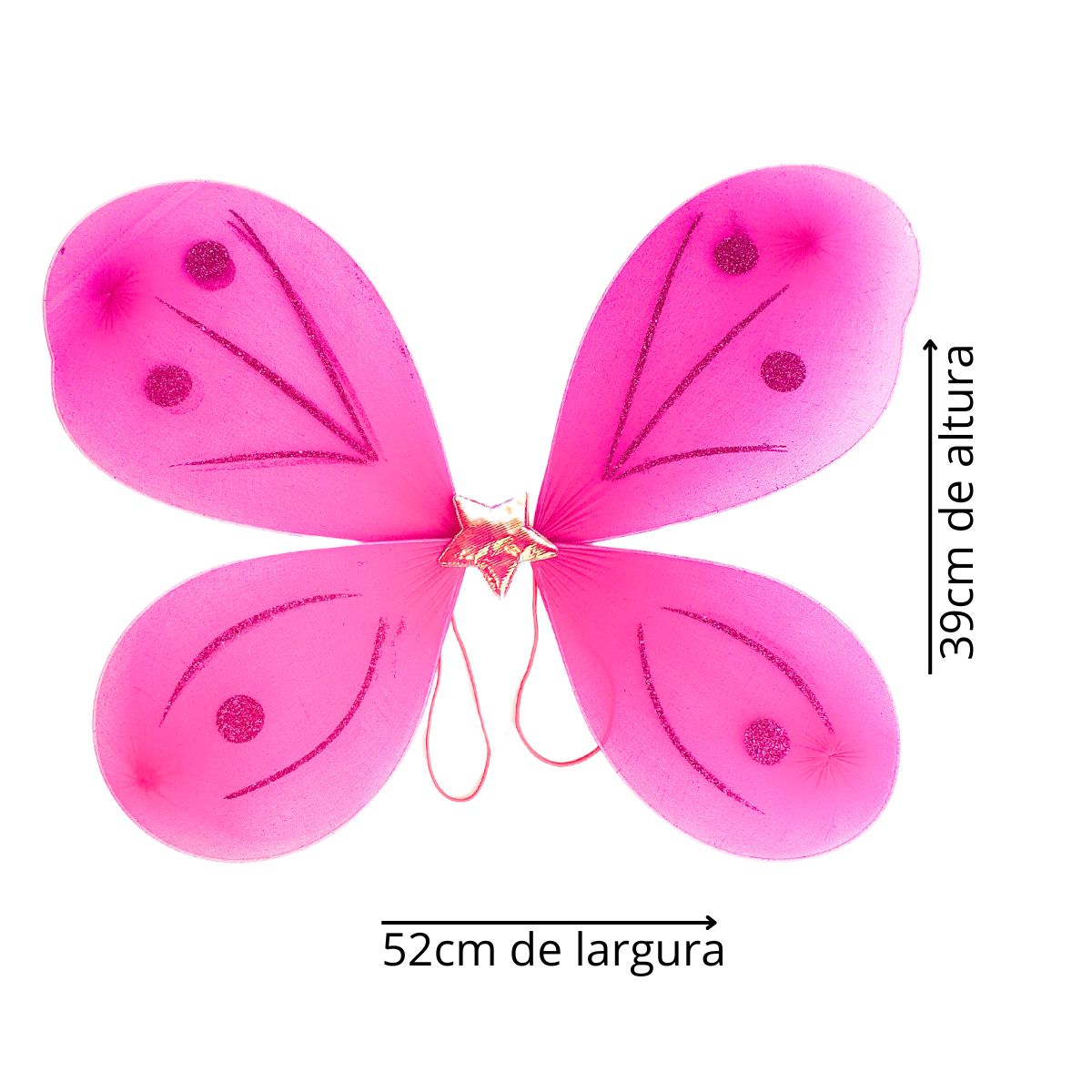 Kit Asa de Borboleta Acessórios Fantasia Carnaval Rosa Escuro