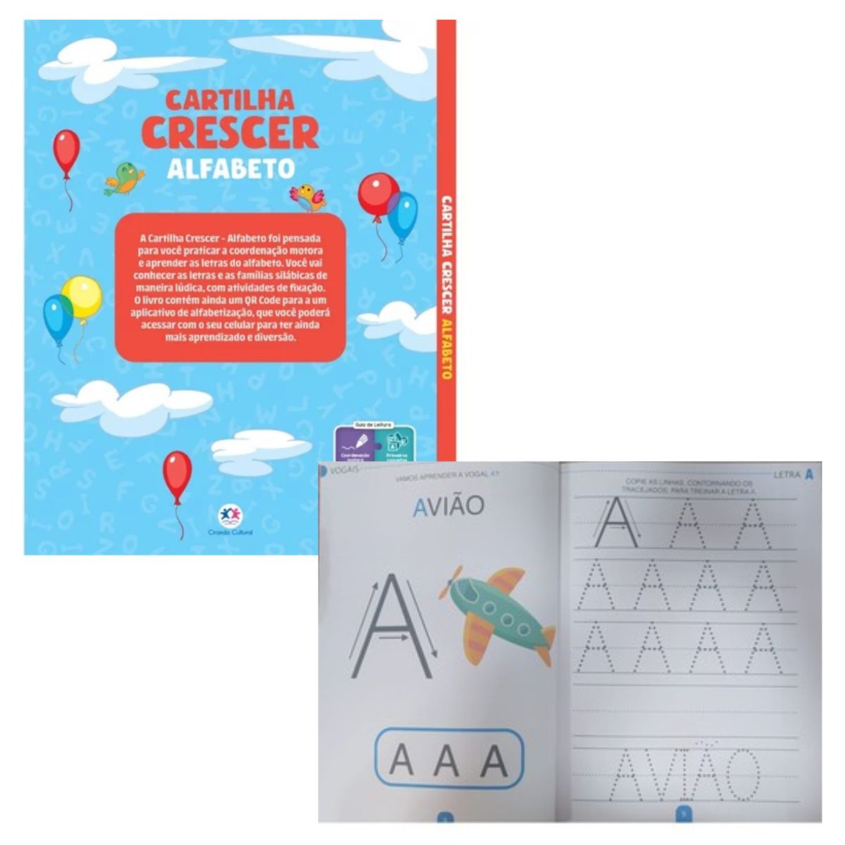 Kit 3 Livros Infantil Apoio Escolar: Cartilha Crescer - Alfabeto + Almanaque É Diversão Fábulas + Dinossauros - Procurar E Encontrar - Ciranda Cultural