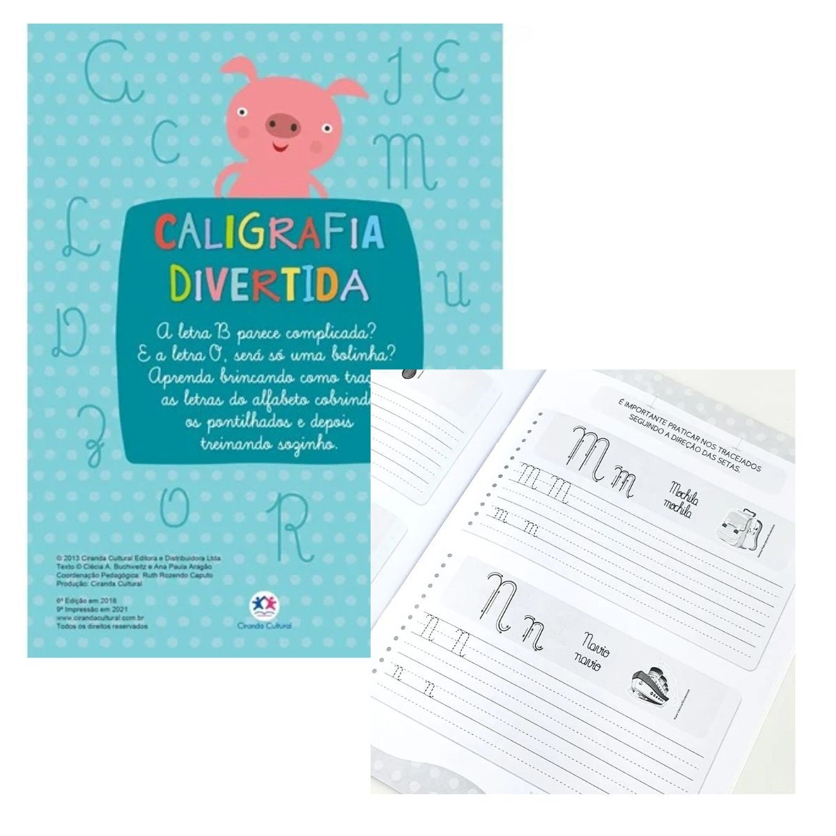 Kit 6 Livros Infantil Apoio Escolar: Cartilha Crescer - Alfabeto + Caligrafia Letra Cursiva + Caligrafia Letra De Forma + Aprenda Matemática + Aprenda A Tabuada + Caminho Das Letras - Ciranda Cultural