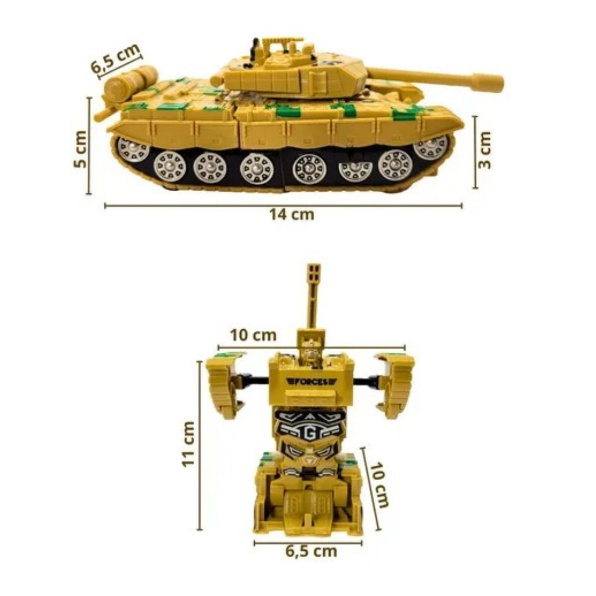 Robô Transformável Fricção Bate E Vira Tanque Sortido
