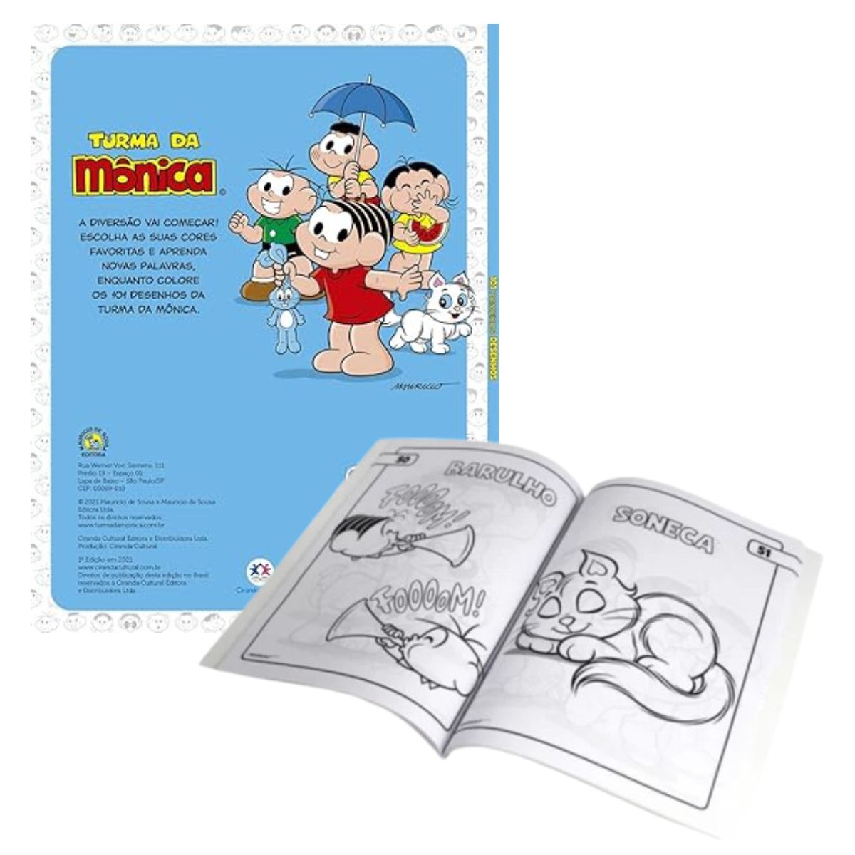 Kit 3 Livros Infantil Turma Da Mônica: Que Horas São + Lousa Magnética + 101 Primeiros Desenhos - Ciranda Cultural
