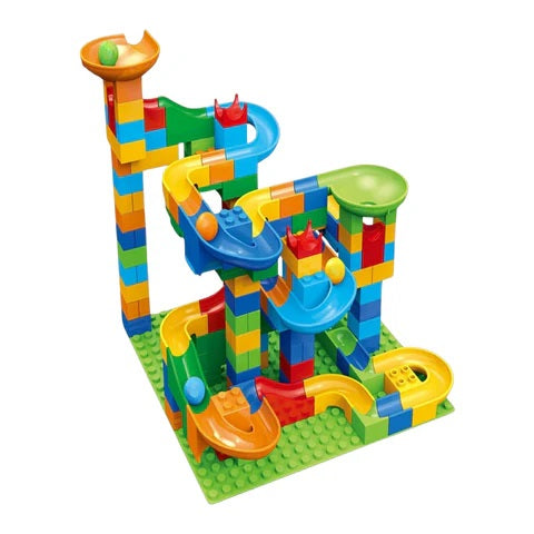 Brinquedo Pista Rola Bola Puzzle Blocos De Montar 340 Pçs - Steam Toys