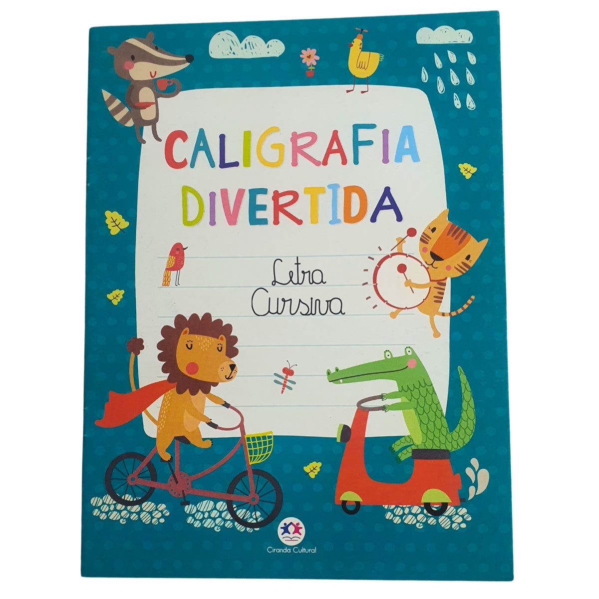 Kit Mesa para Desenho Infantil Azul com Vermelho + Livros Para Praticar a Caligrafia