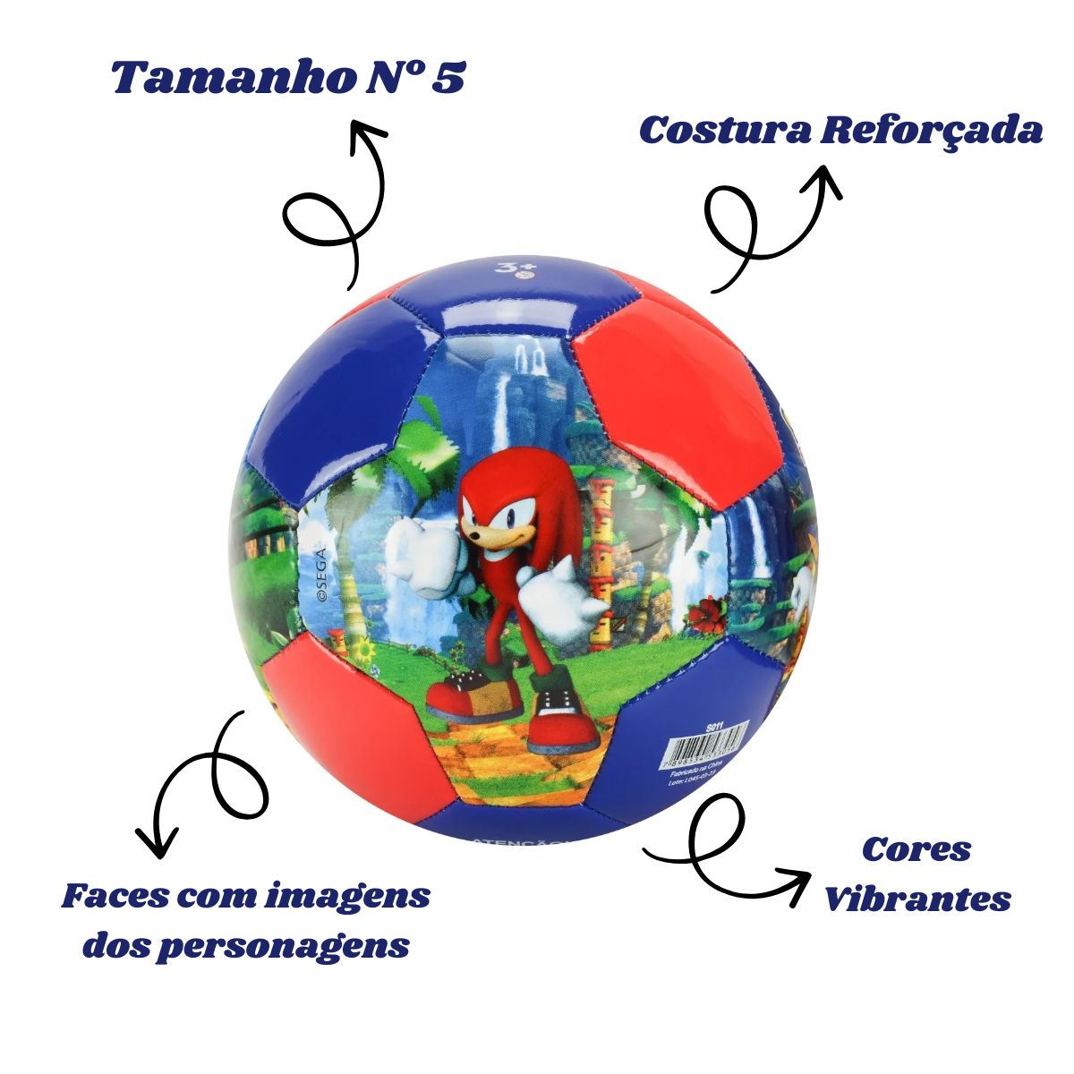 Bola De Futebol Sonic Knuckles The Hedgenog - Bbr Toys