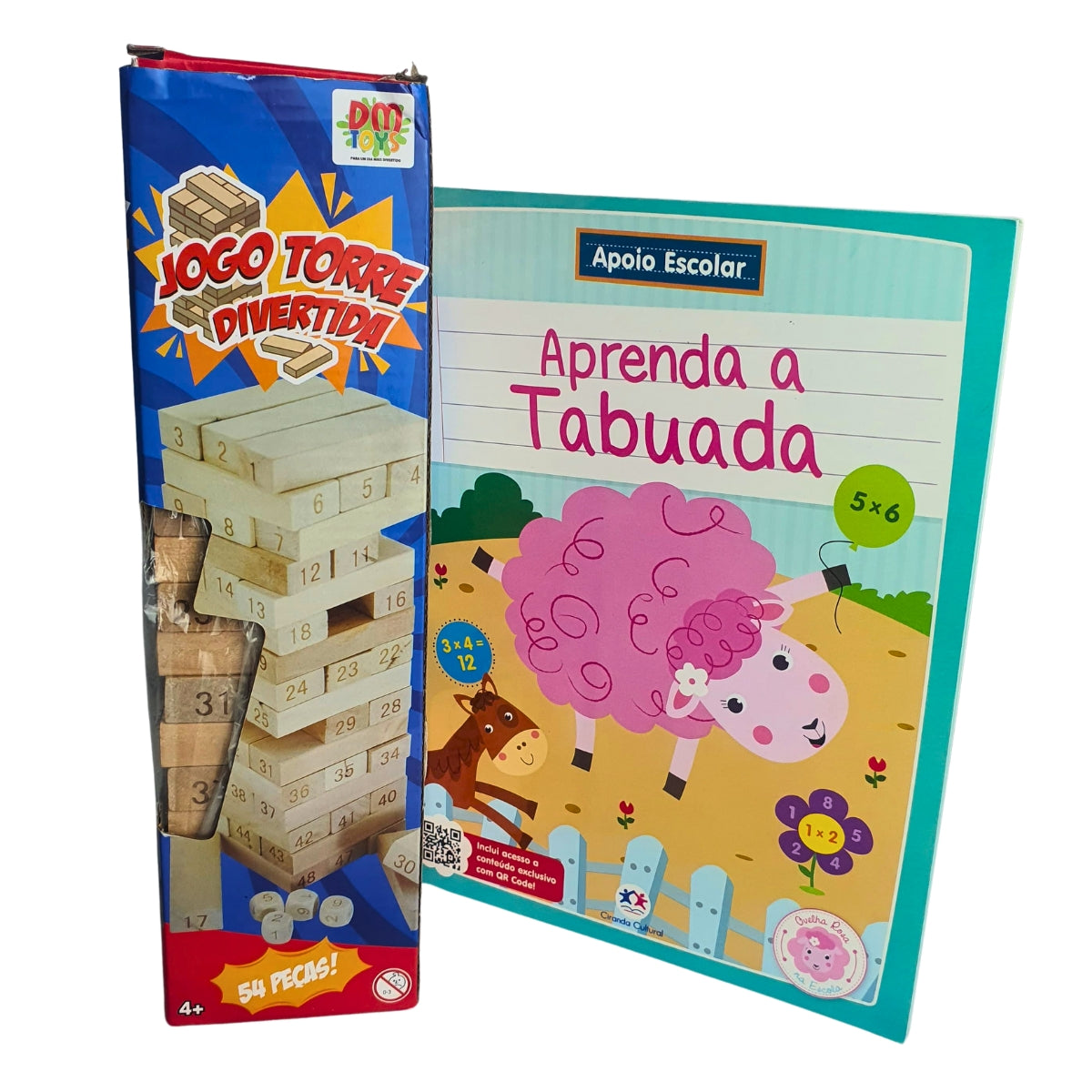 Kit Jogo Torre Divertida + Livro Aprenda a Tabuada