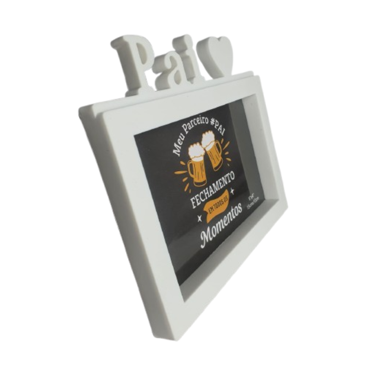 Porta Retrato Pai M2 Decoração Coração / Dia Dos Pais - Branco