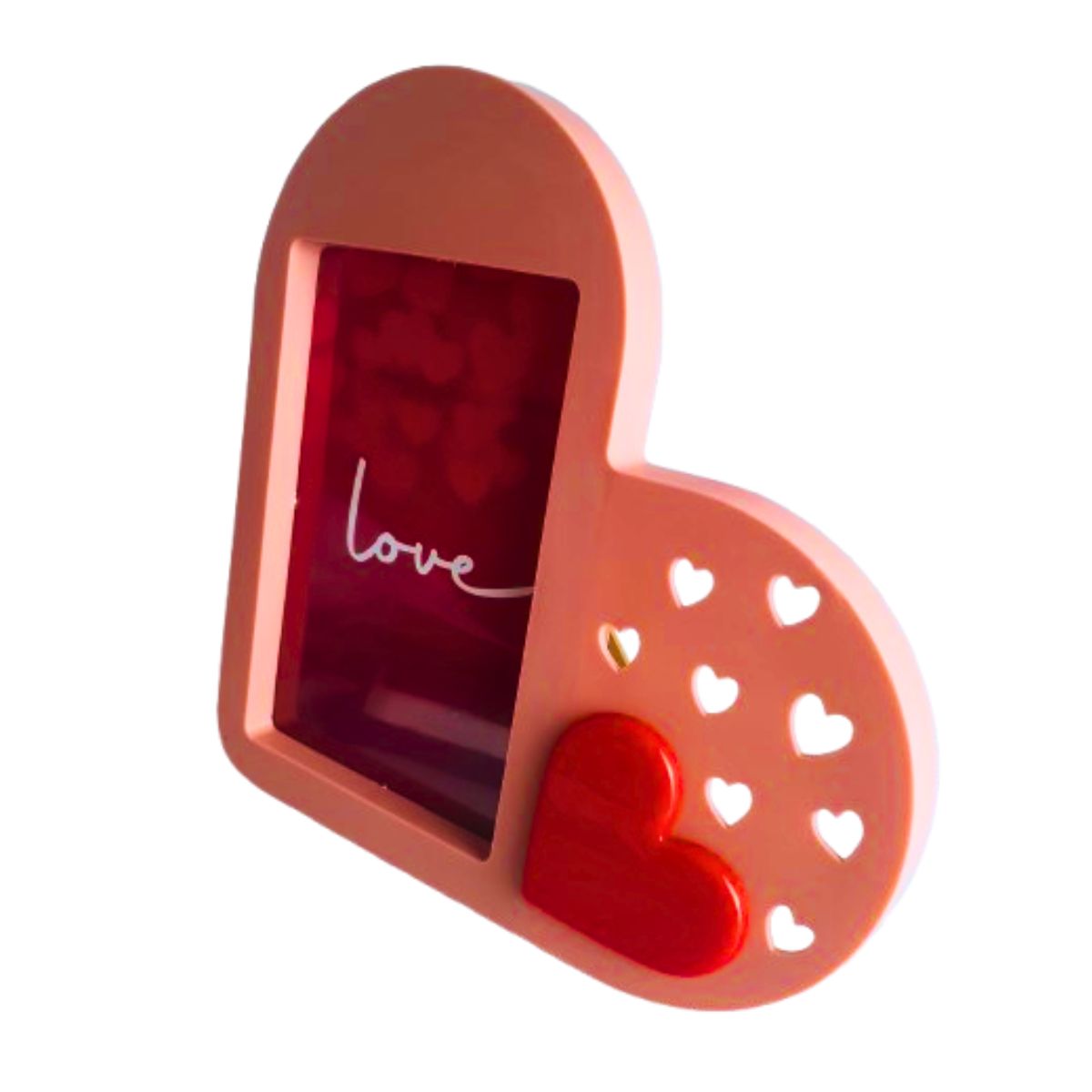 Porta Retrato Coração Love Decoração Amor Rosa