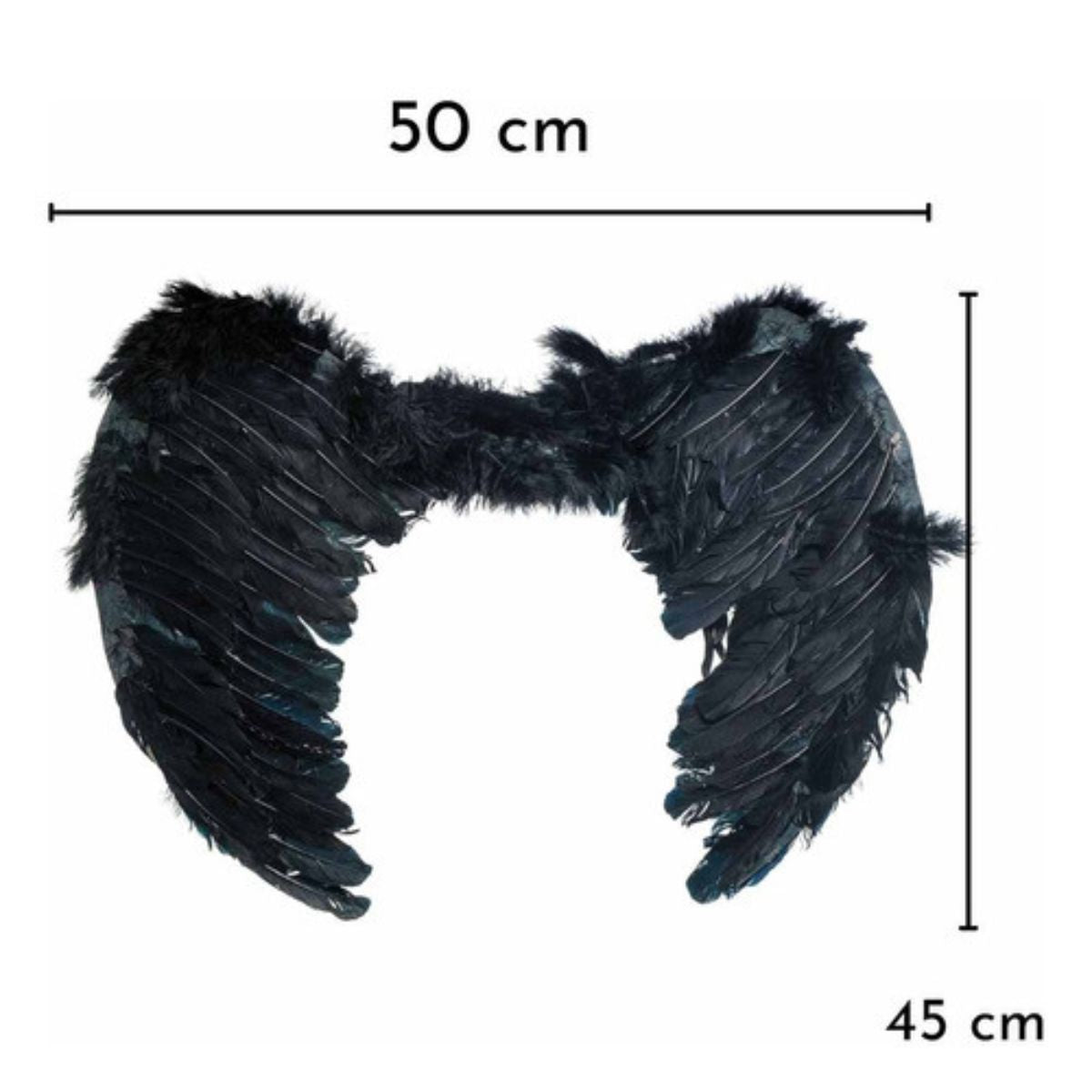 Kit Fantasia Anjo Preto Festa Cosplay Carnaval Halloween Tiara Auréola / Asa
