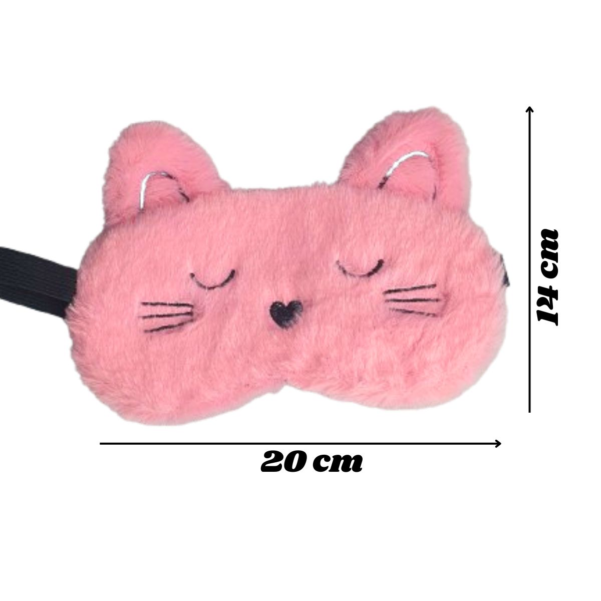 Máscara De Descanso / Tapa Olhos Pelúcia Gato Rosa